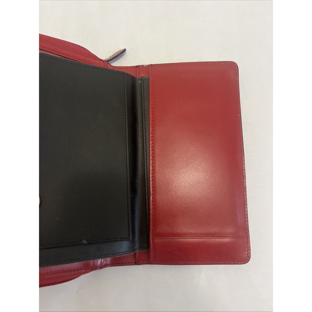 LODIS Women's Premier Leather Audrey Trifold Clutch Wallet Red - Picture 5 of 12